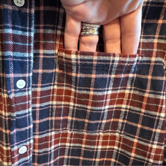 Banana Republic Women’s Plaid Flannel Long Sleeve Shirt Boyfriend Sz S - Picture 4 of 11